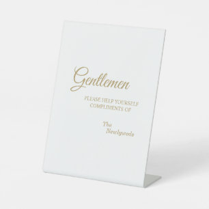 Signe De Table Simple Gold Calligraphy Salle de bain pour hommes
