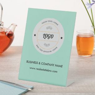 Signe De Table Simple Logo d'entreprise rond et texte personnalis