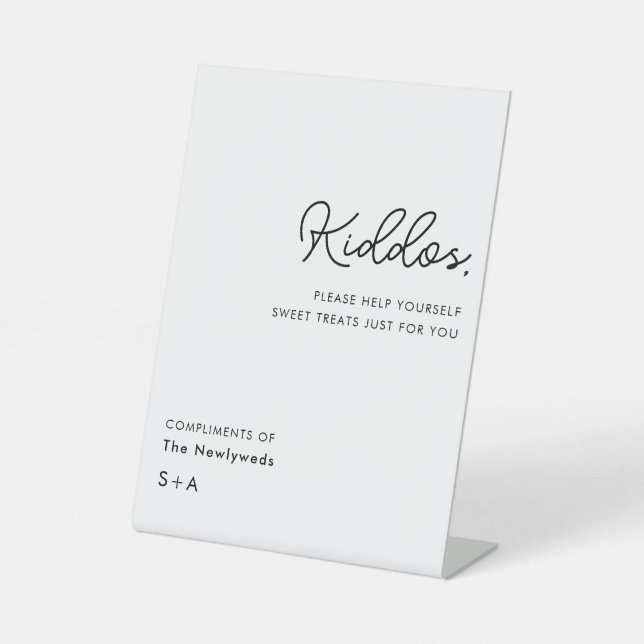 Signe De Table Simple Neutral Kiddos Wedding Treats Table (Recto)