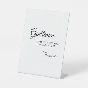 Signe De Table Simple Noir Blanc Calligraphie Gentlemen Salle de 