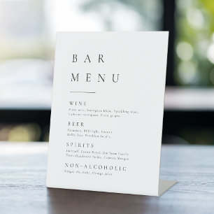 Signe De Table Simplement Élégante Typographie Moderne Bar Menu P