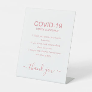 Signe De Table Simplicité Rose Gold Covid Safety Guidelines