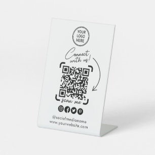 Signe De Table Social Media QR Code Entreprise