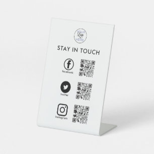 Signe De Table Social Media QR Code Entreprise
