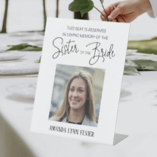 Signe De Table Soeur de la mariée Mémorial Photo Mariage réservé