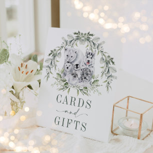 Signe De Table Soft Winter Holiday Animaux artistiques Cartes et 