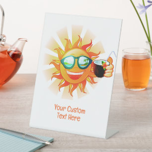 Signe De Table Soleil Tropical Texte Personnalisé