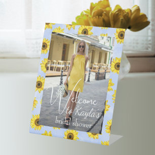 Signe De Table Soleils Éclatants Tournesols Poussiéreux Bleu Accu