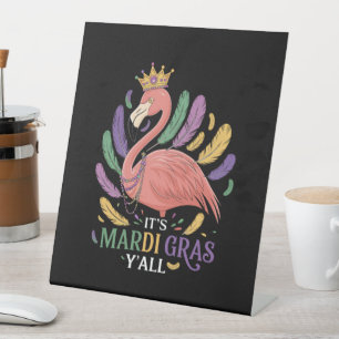 Signe De Table Son Flamant rose Mardi Gras Y'all