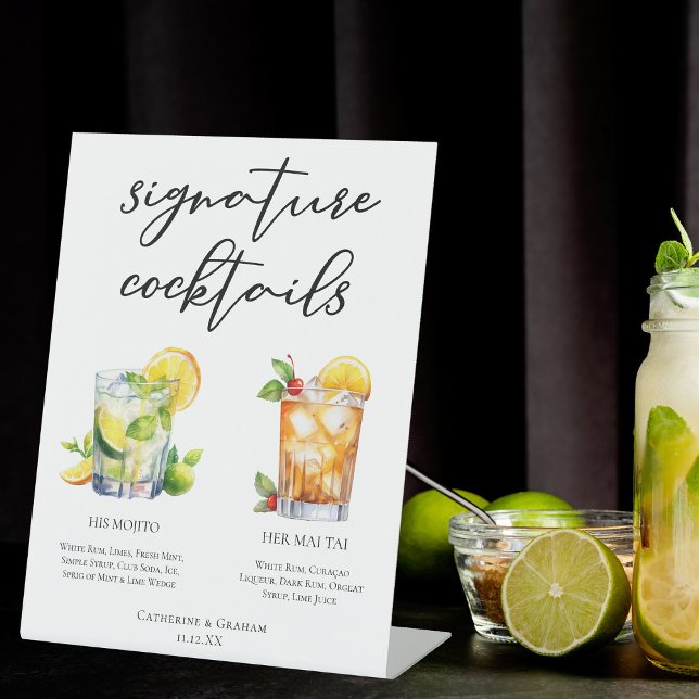 Signe De Table Son Rhum Signature Cocktails Menu Mariage (Créateur téléchargé)