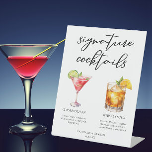 Signe De Table Sophisticated Mariage Signature Cocktails Menu