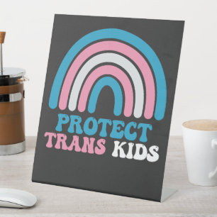 Signe De Table Soutien LGBT Pride Protéger les enfants trans