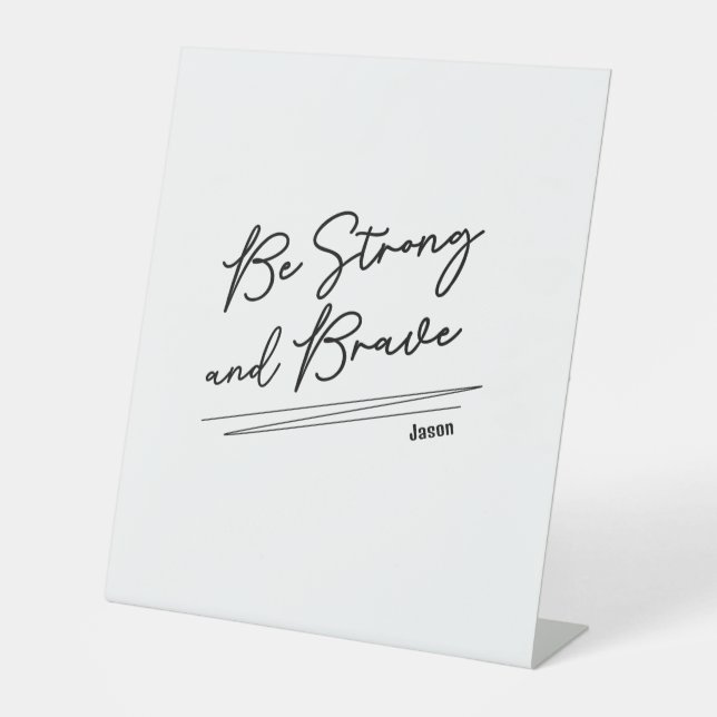 Signe De Table Soyez forts Bible chrétienne Verse Écriture (Recto)