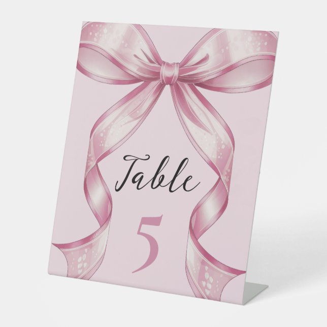 Signe De Table Sparkle Pink Coquette Bow 1st (Recto)