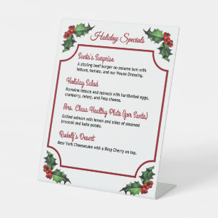 Signe De Table Spécialités du restaurant Christmas Holly