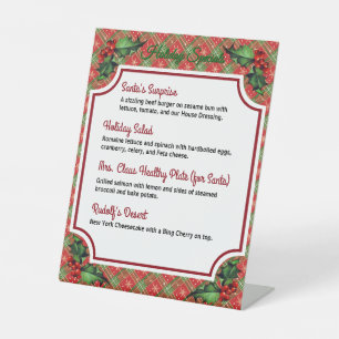 Signe De Table Spécialités du restaurant Red Plaid de Noël