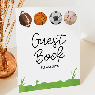 Signe De Table Sports Football Basketball Baseball Livre d'invité