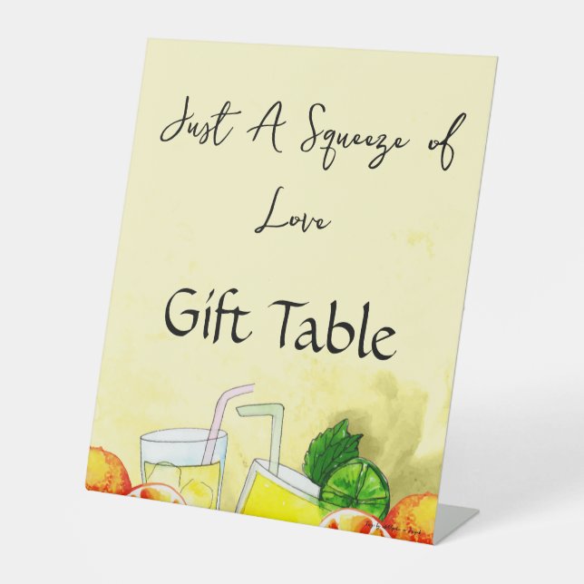 Signe De Table Squeeze of Love Lemonade Citron Citrus Bride Party (Recto)