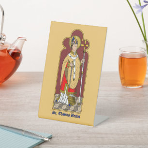 Signe De Table St. Thomas Becket avec Épée (M 033; Colorisée)
