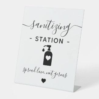 Signe De Table Station d'assainissement main d'affaires minimalis