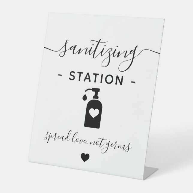 Signe De Table Station d'assainissement main d'affaires minimalis (Recto)