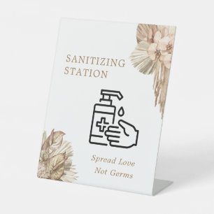 Signe De Table Station d'assainissement Mariage en laiton Pampas