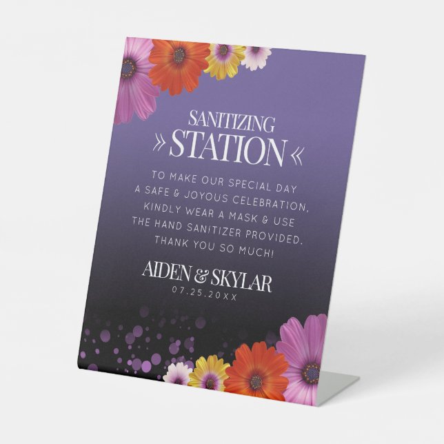 Signe De Table Station de nettoyage de Mariage de Parties scintil (Recto)