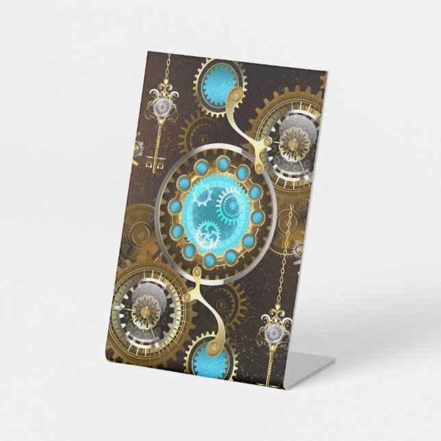 Signe De Table Steampunk Rusty Background (Recto)