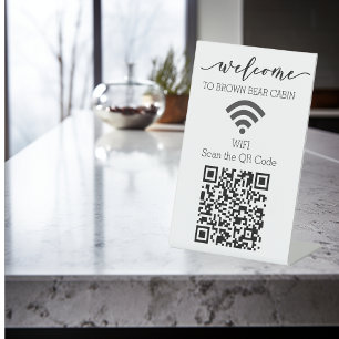 Signe De Table STR WIFI scan QR Code Location de courte durée