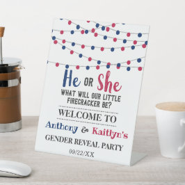 Signe De Table String Lights 4 juillet Gender Revevela Party