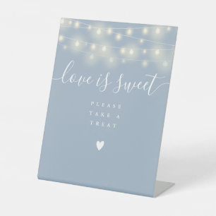 Signe De Table String Lights Dusty Blue Love Is Sweet Faveur