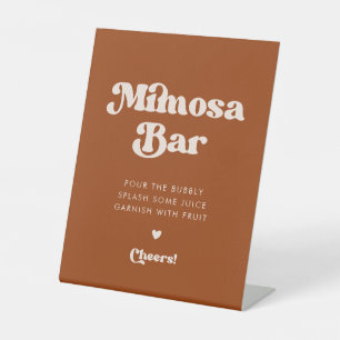 Signe De Table Style rétro Burnt Orange Mariage bar Mimosa