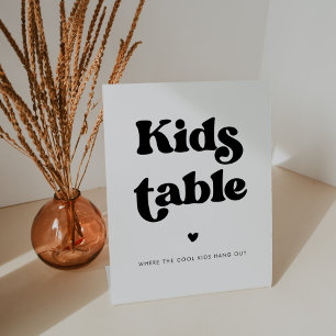 Signe De Table Style rétro noir & blanc mariage de table pour enf