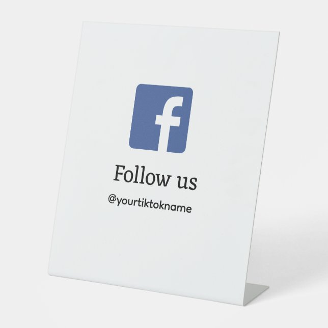 Signe De Table suivez-nous facebook nom d'utilisateur médias soci (Recto)
