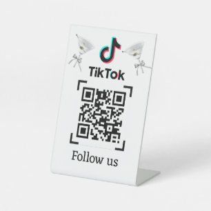 Signe De Table Suivi TikTok Bar Élégant Vert Forêt
