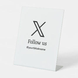 Signe De Table suivre twitter X nom d'utilisateur médias sociaux 