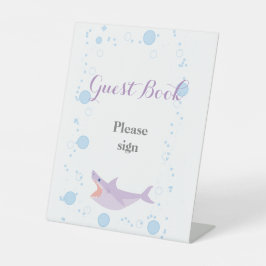 Signe De Table Summer Pool Party Shark Float Livre d'Invité