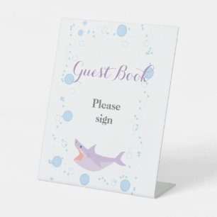 Signe De Table Summer Pool Party Shark Float Livre d'Invité