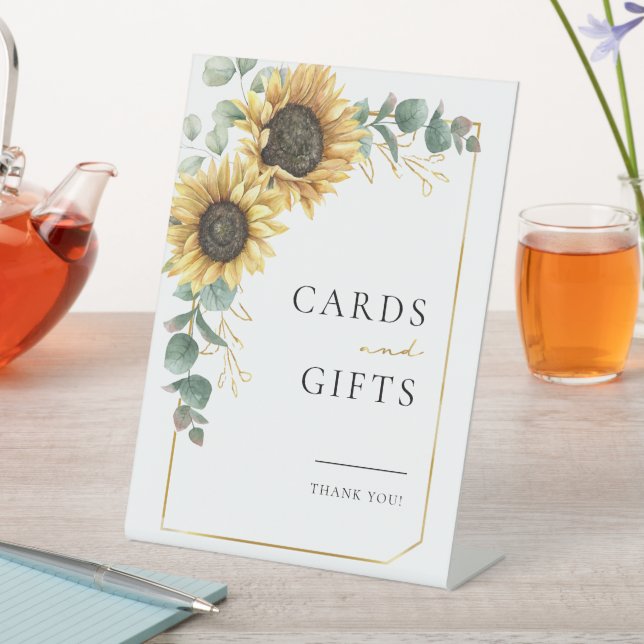 Signe De Table Sunflower Eucalyptus Flora Cartes de mariage et ca (In SItu)