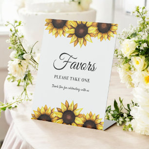 Signe De Table Sunflower Favore Mariage Jaune Blanc