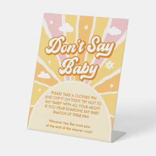 Signe De Table Sunshine Baby shower Ne pas dire Baby Game