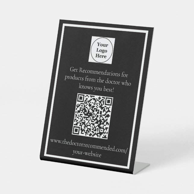 Signe De Table Support de bureau de QR personnalisé (Recto)