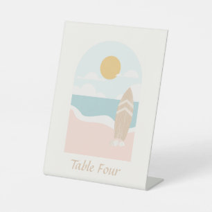 Signe De Table Surboard Beach Baby shower Numéro de table
