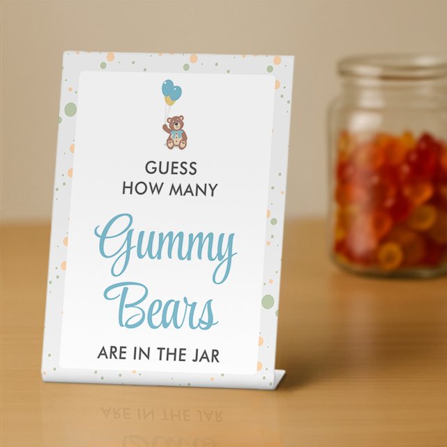 Signe De Table Sweet Baby Boy Douche Gummy Oear Guesser Jeu (Créateur téléchargé)