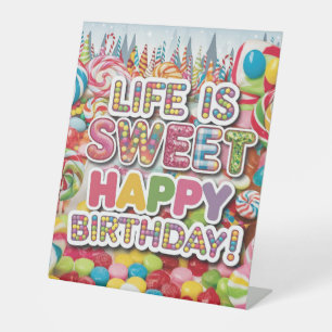 Signe De Table Sweet Candyland Design d'anniversaire - Amusant et
