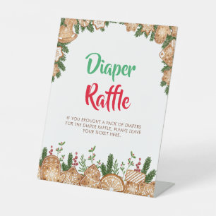 Signe De Table Sweet Cookie Christmas Diaper Raffle Baby shower