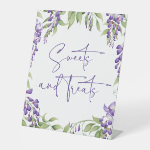 Signe De Table Sweets & Traitements Modern Floral Script Mariage 