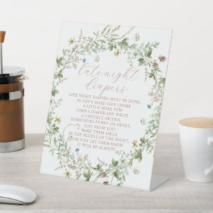 Signe De Table Symbole Boho Rustic Fleurs sauvages Late Night Dia