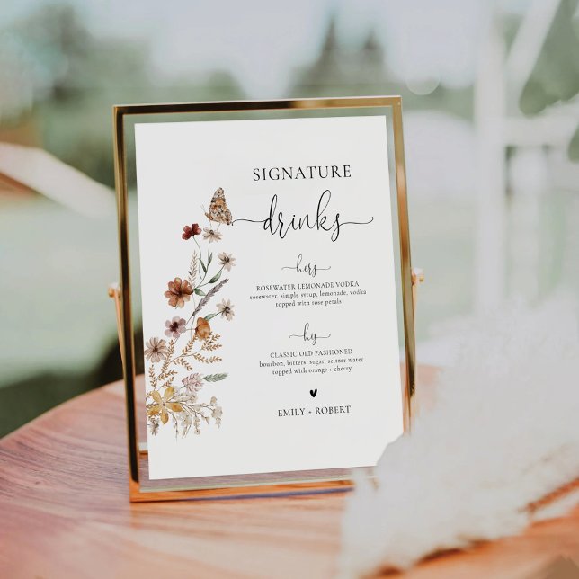 Signe De Table Symbole boisson minuscule Fleur sauvage (Créateur téléchargé)