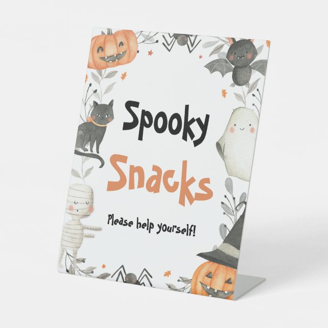 Signe De Table SYMBOLE Citrouille Halloween Ghost Éffrayant Snack (Recto)